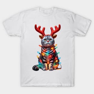 Christmas Red Nose American Shorthair Cat T-Shirt